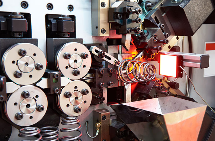 彈簧機上做長度檢測