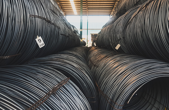 工廠內的彈簧線材